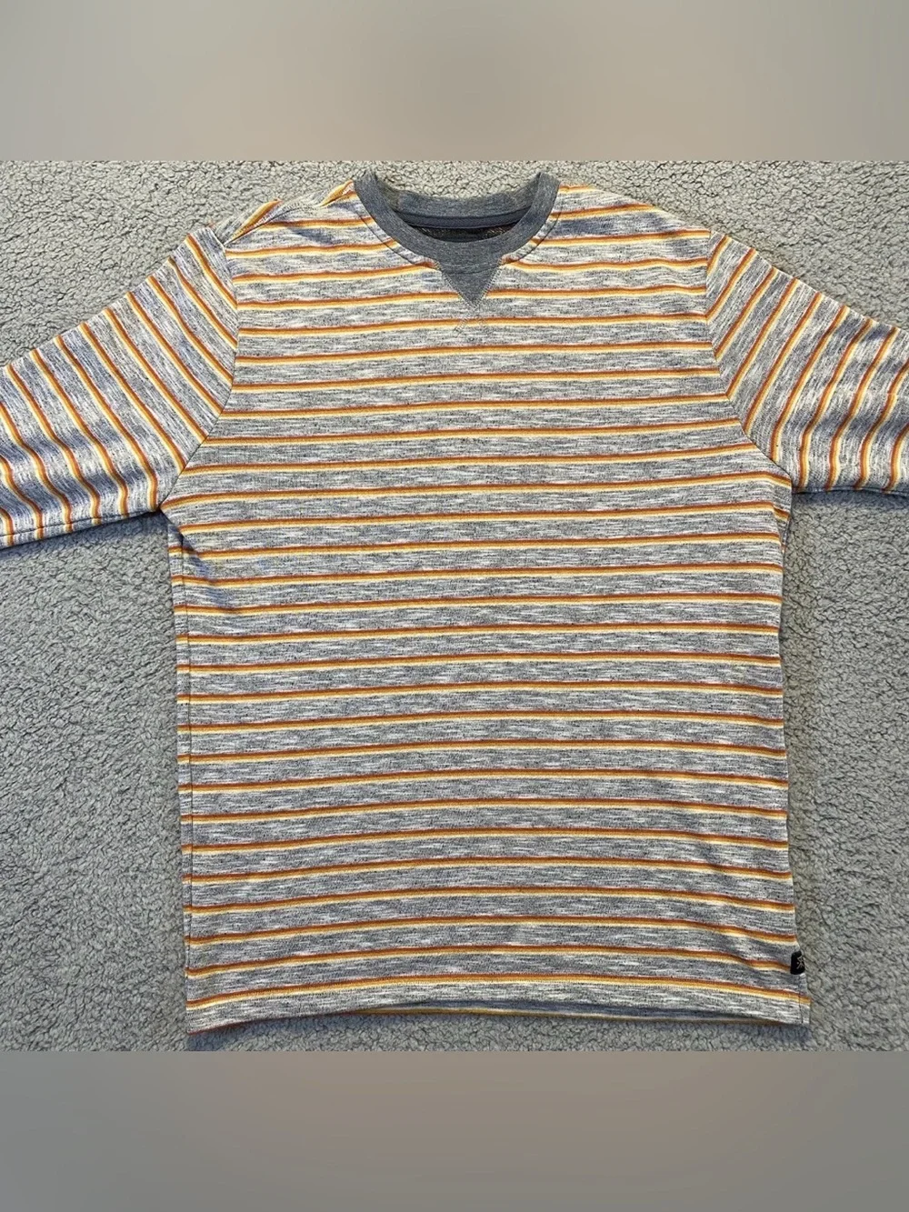 Roark Revival Harris Crew Long Sleeve Gray/Orange Sweatshirt Men’s Medium
